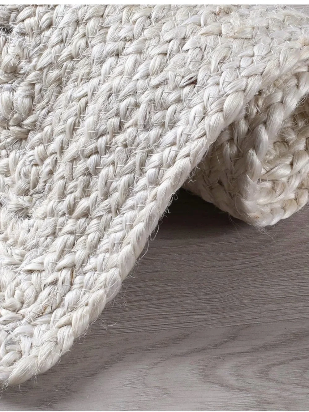 NWT Hausattire Hand Woven Jute Braided Rug, 2'x3' – Off White, Reversible Boho